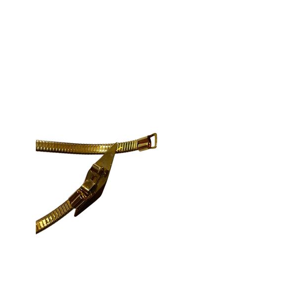 Vintage 1980s Gold Stretch Skinny Buckle Belt Small - Picture 4 of 6